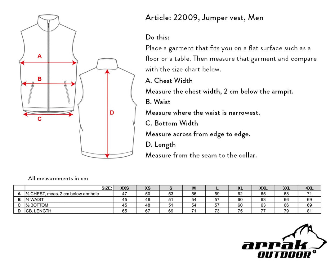Light-weight Jumper Unisex Vest  (Black)