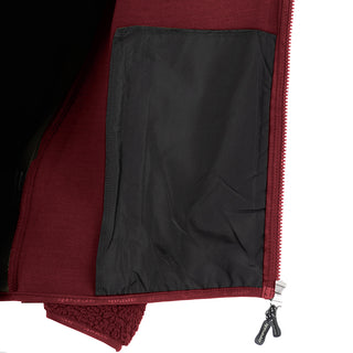 Sherpa Fleece Jacket for Women (Dark Red)