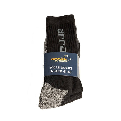 Arrak Outdoor Long Life Work Sock 3-pack (Black) - Arrak Outdoor USA