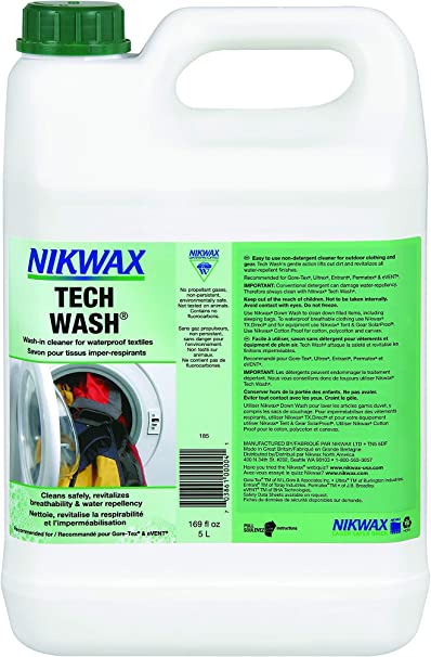 Nikwax Tech Wash detergent + TX Direct impregnation, 2 x 1 litre for  functional clothing., Unisex, 30341, transparent, standard size :  : Sports & Outdoors